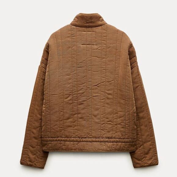 ZARA WASHED EFFECT QUILTED JACKET ZW COLLECTION - Picture 5 of 12